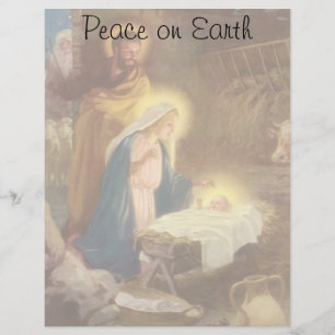 Natal vintage natividade, bebê Jesus de Mary