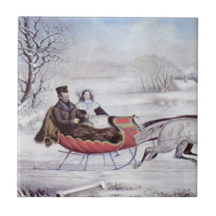 Natal vintage, o inverno da estrada, cavalo do