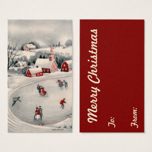 Natal vintage, patinadores de gelo do Victorian na