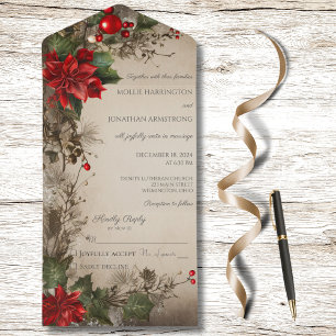 Natal vintage Pine e Poinsettia