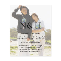 Natasha Foto Monograma Convite Moderno para Casame