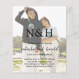 Natasha Foto Monograma Convite Moderno para Casame