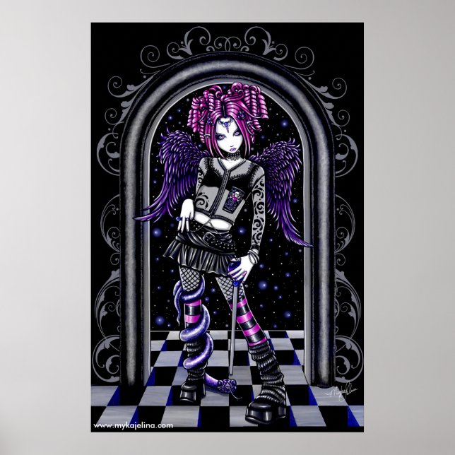 Natasha Gothic Pink Tattoo Angel Poster (Frente)