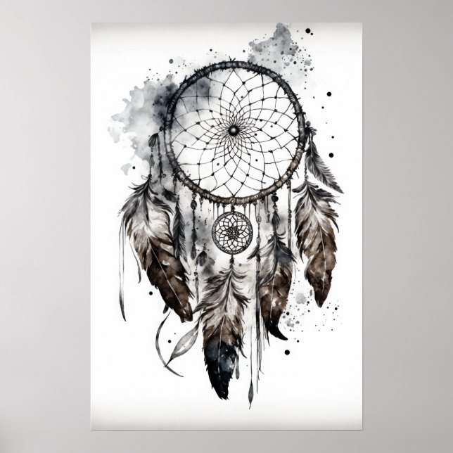 Native American Dreamcatcher Art Impressão Poster (Frente)