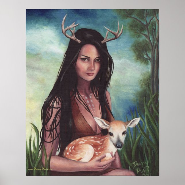Native American Poster Native Art Deer (Frente)