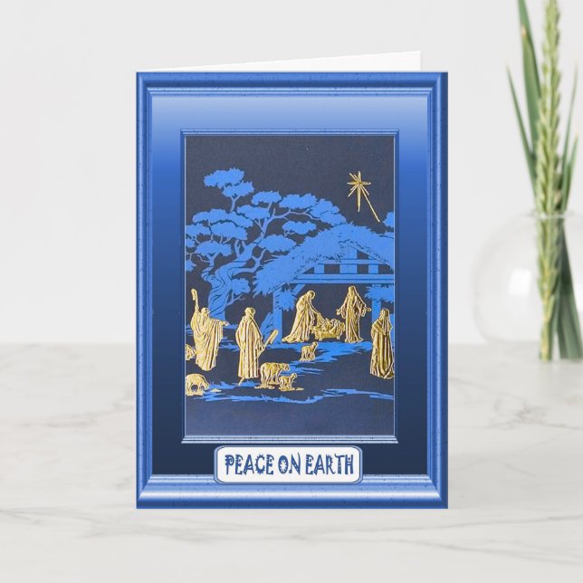 Natividade, cartão de Natal religioso (Frente)