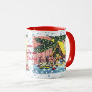 Natividade debaixo da caneca de Natal