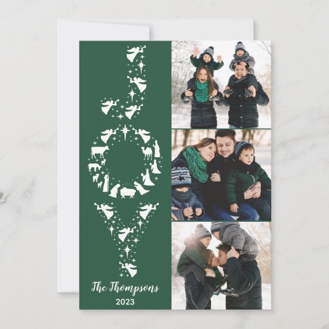 Natividade Imagem Cartões de Natal, JOY Christian (Frente)