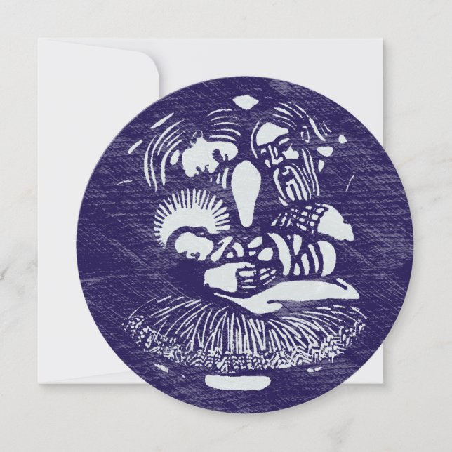 Natividade Letterpress Medallion Blue (Frente)