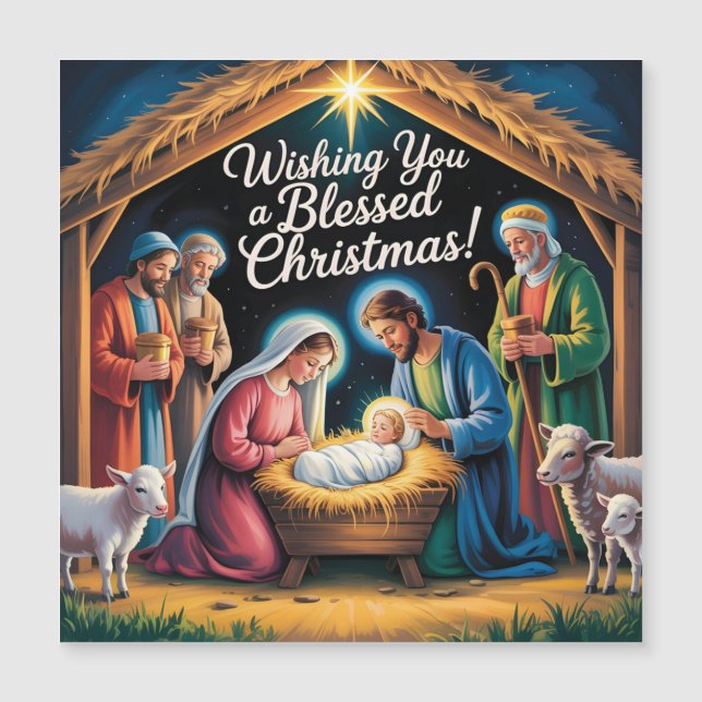 Nativity Scene Christmas Greeting (Frente)
