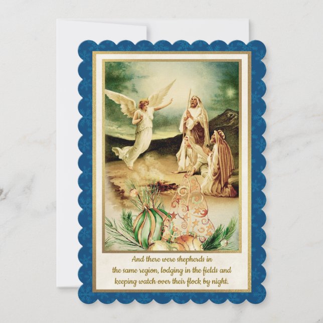 Nativity Shepherds & Angels Golden Christmas (Frente)