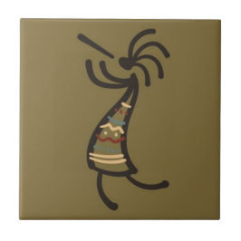 Nativo americano Kokopelli Dancer Brown Green