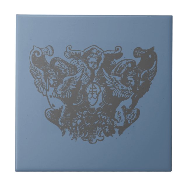Nattier-blue Angels – Coat of arms Emblem baroque (Frente)