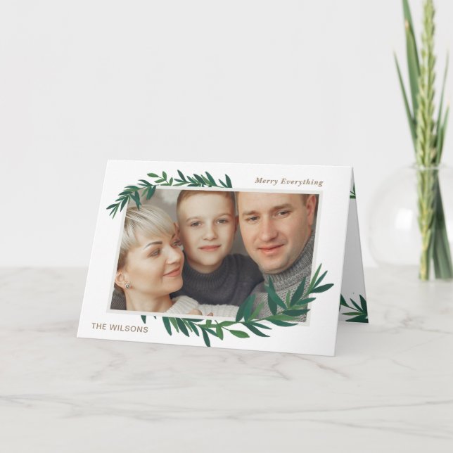 Nature Botanic Deseja um Cartão de Férias Dourado (Frente)