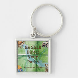 Nature Christian Inspirou Chaveiro prateado quadra