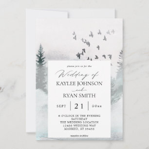 Nature Forest & Birds 2 Convite Para Casamento