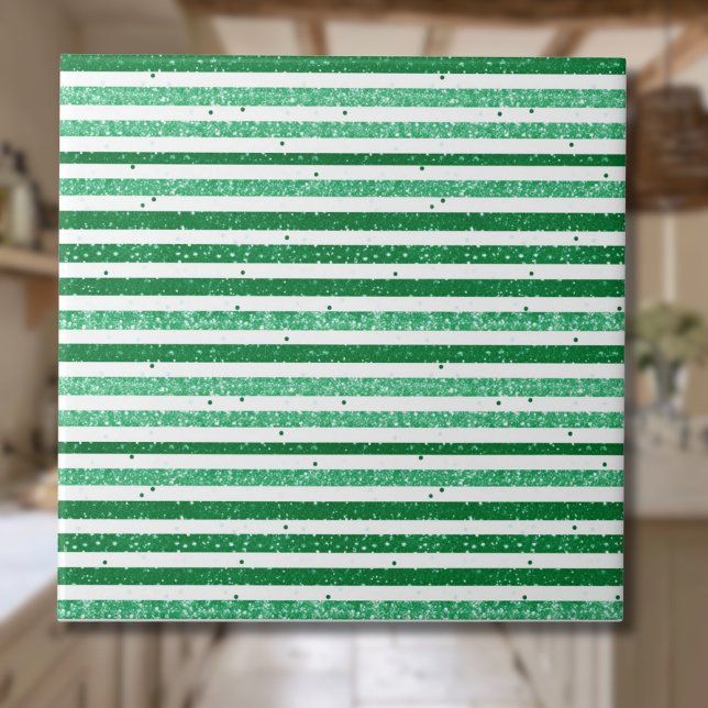 Nature Green White Horizontal Glitter Stripes (Criador carregado)