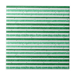 Nature Green White Horizontal Glitter Stripes
