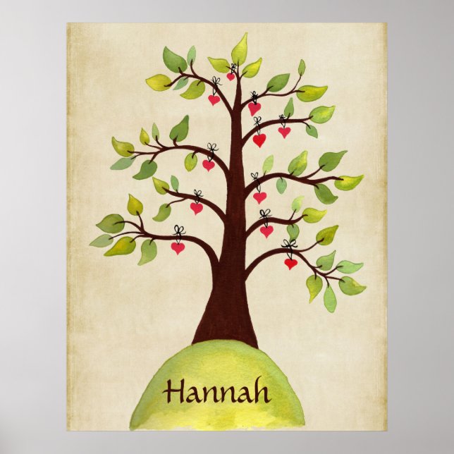 Nature Heart Tree Nursery Kids Room Wall Poster (Frente)