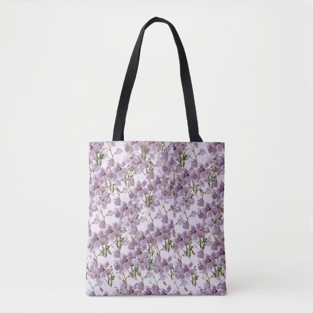 Nature-Inspired Purple Flower Tote (Frente)