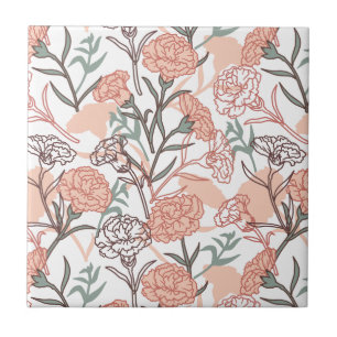 Nature Inspirou Floral: Padrão De Flor De Cravos