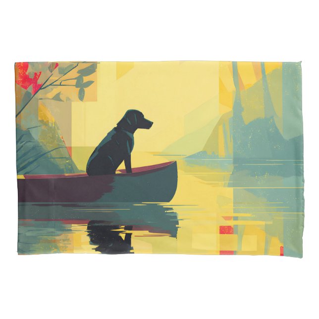 Nature Minimalist Black Labrador Canoe (Frente)