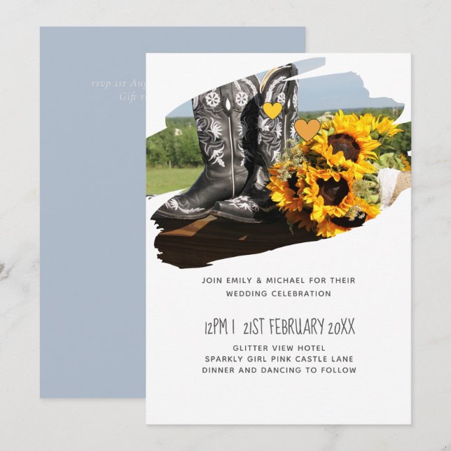 Nature Themed Wedding Betryside Invites (Frente/Verso)