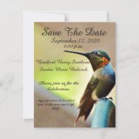 Nature Wedding Hummingbird Guarde o Convite para D