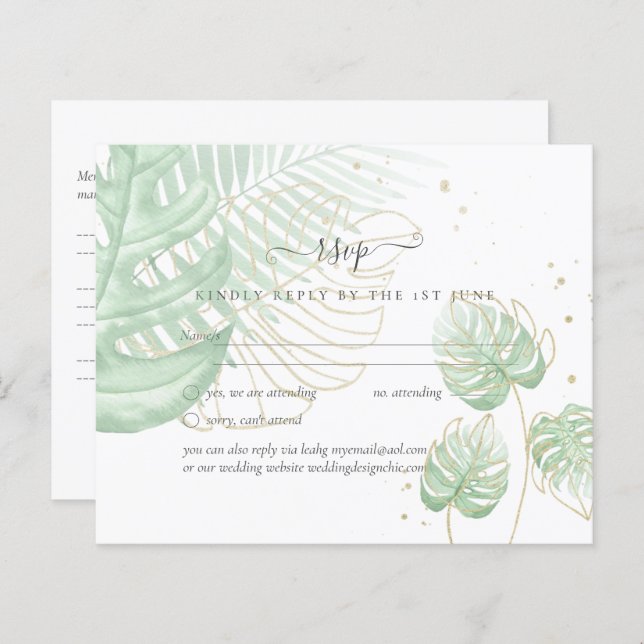 Natureza Almoça Casamento Verde Russo Boho (Frente/Verso)