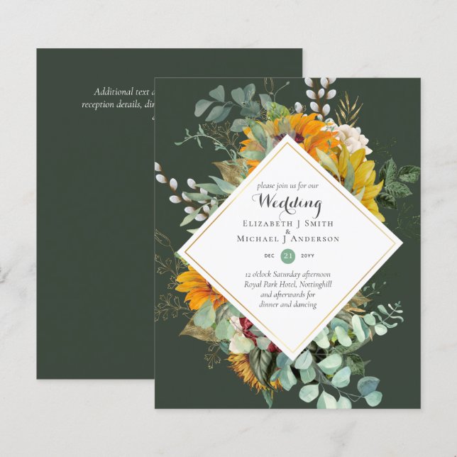 Natureza Almoça Casamento Verde Russo Boho (Frente/Verso)