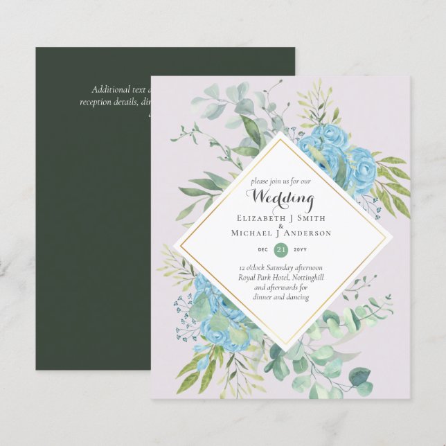 Natureza Almoça Casamento Verde Russo Boho (Frente/Verso)