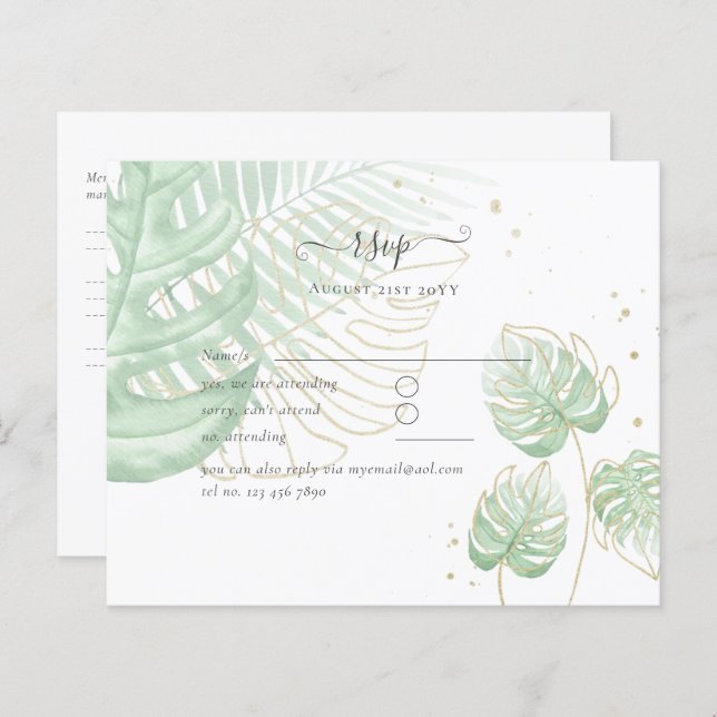 Natureza Almoça Casamento Verde Russo Boho (Frente/Verso)