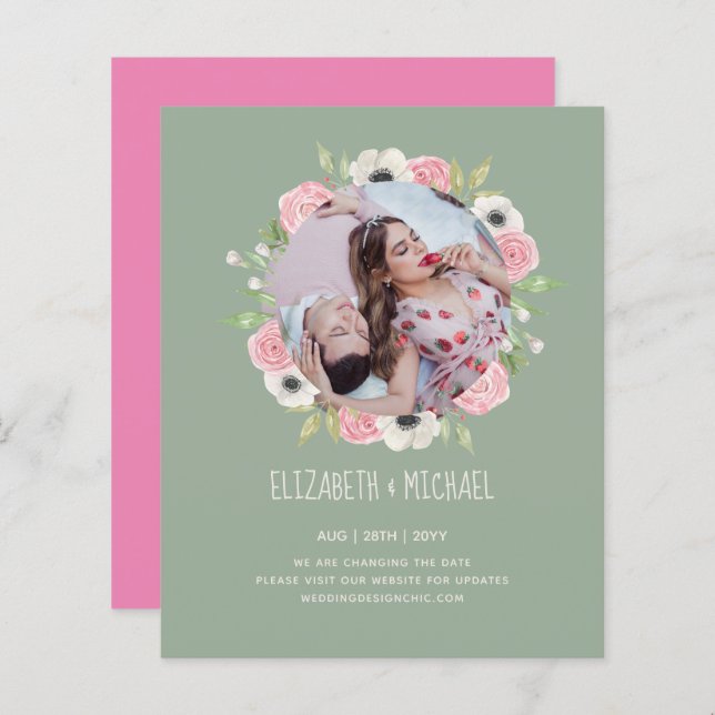 Natureza Almoça Casamento Verde Russo Boho (Frente/Verso)