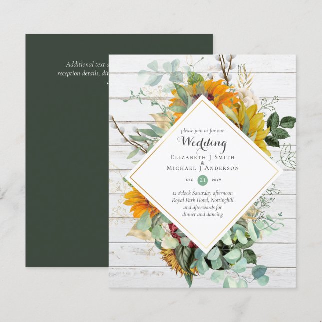 Natureza Almoça Casamento Verde Russo Boho (Frente/Verso)