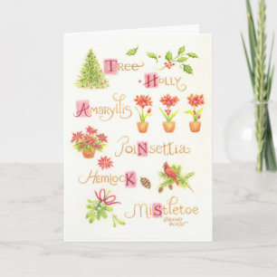 Natureza de Natal do cartões de agradecimentos