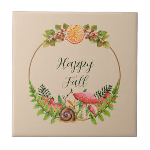 Natureza de outono com texto personalizável