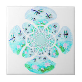 Natureza Dragonfly Waterlily Pond Patterada