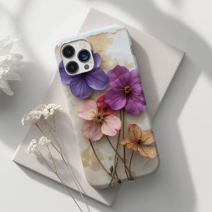Natureza Impressão Botânica Floral de Flor Pressio