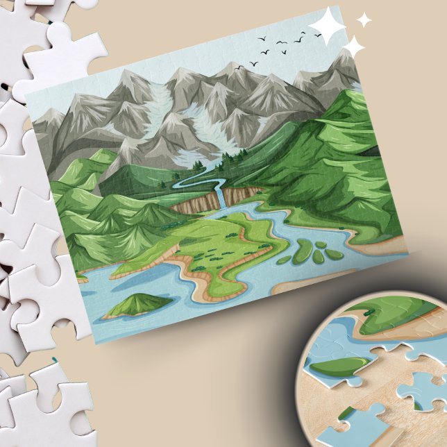 Natureza Minimalista Quebra-cabeça de Jigsera | Pr (Nature Minimalist Jigsaw Puzzle | Handcrafted, Eco-Friendly Gift for Birthdays, Anniversaries)