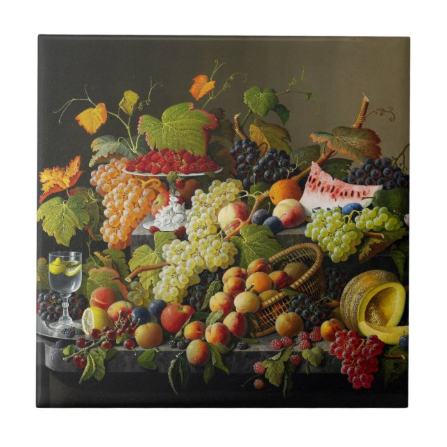 Natureza-morta Abundante de Frutas de Severin Roes (Frente)