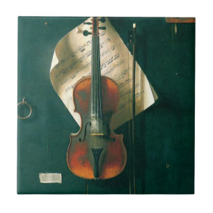 Natureza-morta com violino velho de William Michae