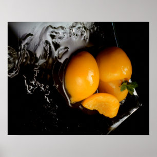 natureza-morta de frutas pôster Preto