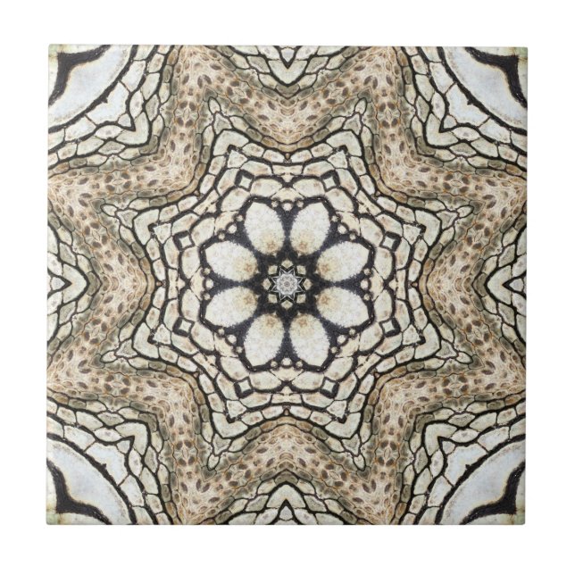 Natureza Mosaica Floral Inspirou Azulejo cerâmico (Frente)