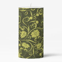 Natureza Negra e Verde Padrão Floral Ilustrado