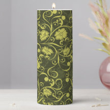 Natureza Negra e Verde Padrão Floral Ilustrado