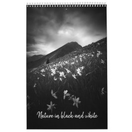 Natureza no calendário fotográfico v1 a preto e br