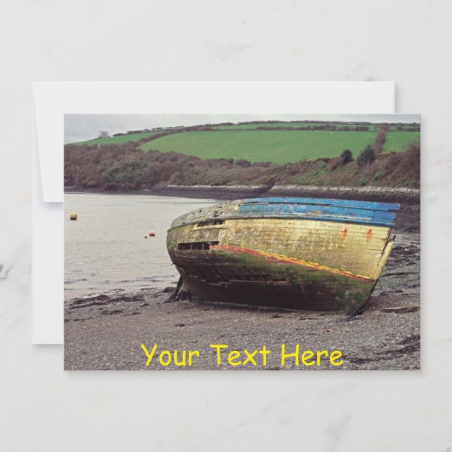Naufrágio personalizável, Cornwall, UK Card (Frente)