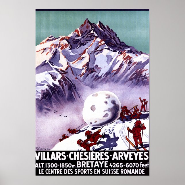 Naughty Gnomes Making Giant Snowball Poster (Frente)