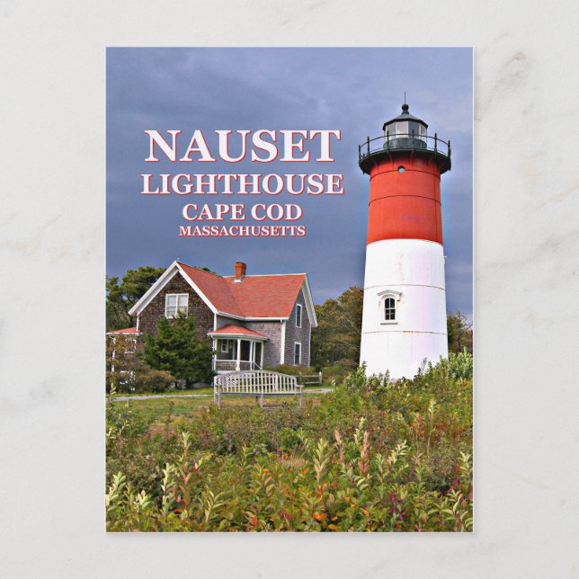 Nauset Light, Cabo Cod, cartão postal de Massachus (Frente)