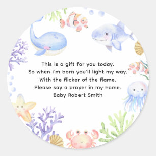 Náutica de cor aquática - etiqueta da vela de oraç